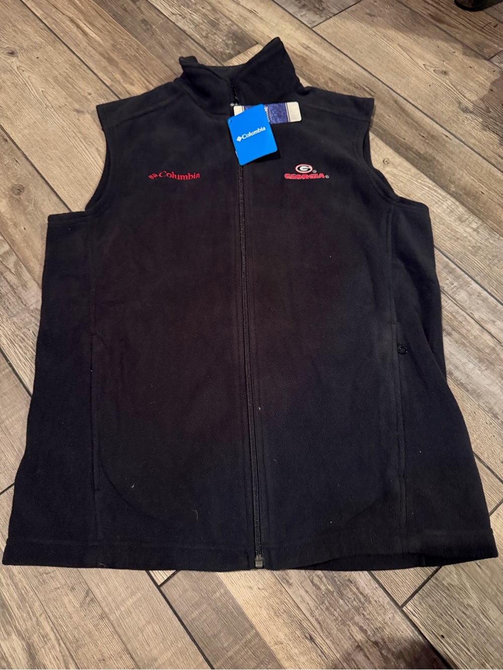 Columbia Men's Black Fleece Vest with UGA Embroidery Size Adult Medium